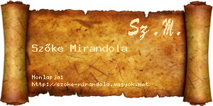 Szőke Mirandola névjegykártya